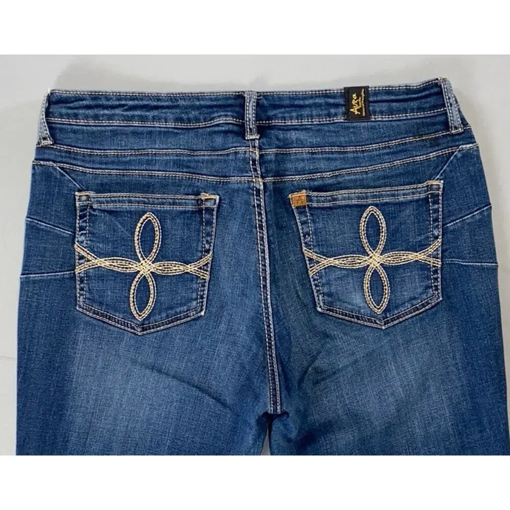 Aura by Wrangler Bootcut 5-Pocket Stretch Denim Jeans. Medium Wash, Women's 12. - Picture 9 of 9